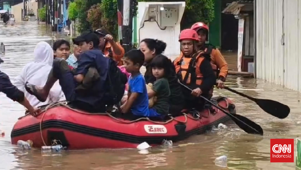Pondok Maharta Tangsel Banjir Capai 80 Cm, Warga Dievakuasi